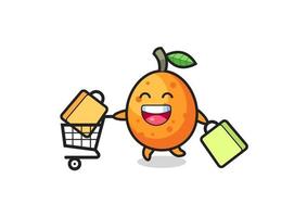 black Friday illustration with cute kumquat mascot vector