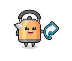 cute kettle hold social media share symbol vector