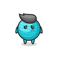 the lazy gesture of exercise ball cartoon character vector