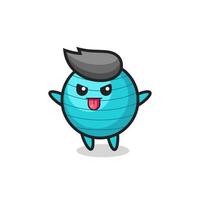 naughty exercise ball character in mocking pose vector