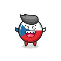 illustration of evil czech republic flag badge mascot character vector