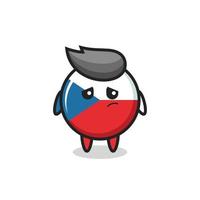 the lazy gesture of czech republic flag badge cartoon character vector