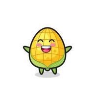 happy baby corn cartoon character vector