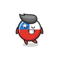 chile flag badge cartoon illustration with a shy expression vector