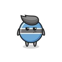 cute botswana flag badge character with suspicious expression vector