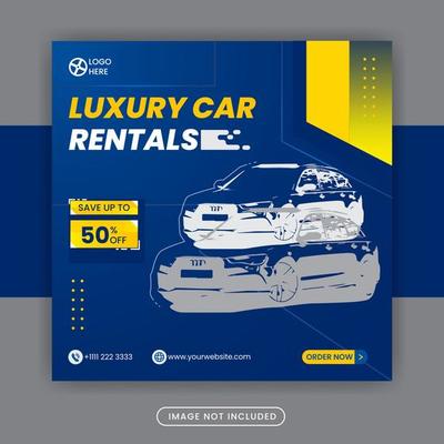 Car rentals social media post banner template free vector