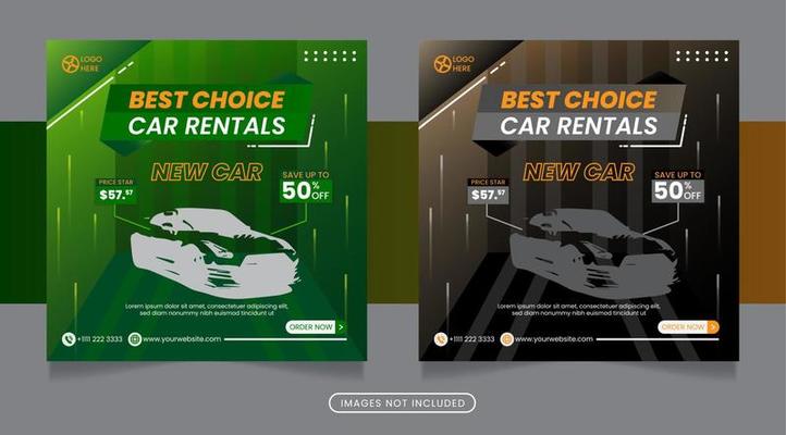 Car rentals social media post banner template free vector