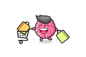 black Friday illustration with cute brain mascot vector