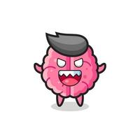 illustration of evil brain mascot character vector