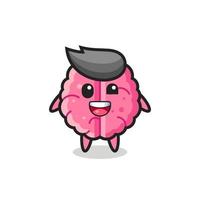 illustration of an brain character with awkward poses vector