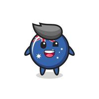 illustration of an australia flag badge character with awkward poses vector