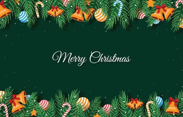 Christmas Tree Background with Colorful Decoration