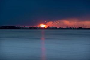 Sunset at the Estany Pudent in the Ses Salines Natural Park photo