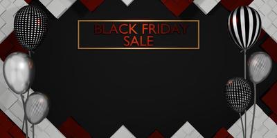 Black Friday banner shop sale with gifts and balloons photo