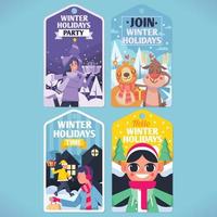Cute Winter Holidays Invitation Card vector