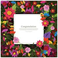 Beautiful and Colorful Floral Greeting Card Template vector