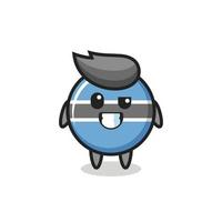 cute botswana flag badge mascot with an optimistic face vector