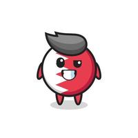 cute bahrain flag badge mascot with an optimistic face vector