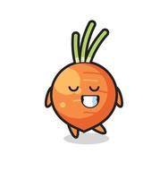 carrot cartoon illustration with a shy expression vector