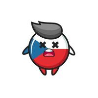 the dead czech republic flag badge mascot character vector