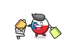 black Friday illustration with cute czech republic flag badge mascot vector