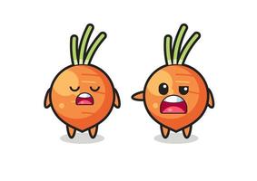 illustration of the argue between two cute carrot characters vector