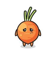 the lazy gesture of carrot cartoon character vector