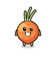 cute carrot mascot with an optimistic face vector