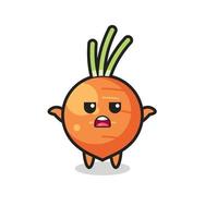 carrot mascot character saying I do not know vector