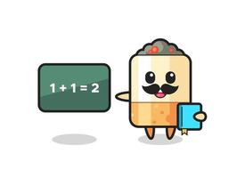 Illustration of cigarette character as a teacher vector