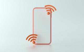 3D Illustration of phone with signal icon photo
