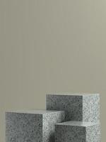 Grey marble product stage or podium with light brown wall background
