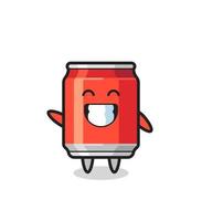 drink can cartoon character doing wave hand gesture vector