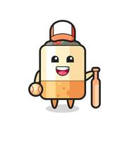 Cartoon character of cigarette as a baseball player vector