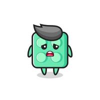 disappointed expression of the brick toy cartoon vector