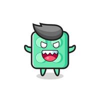 illustration of evil brick toy mascot character vector