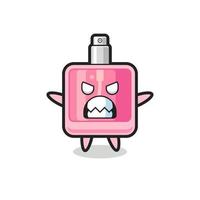 expresión airada del personaje de la mascota del perfume. vector