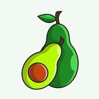 delicious whole avocado vector illustration