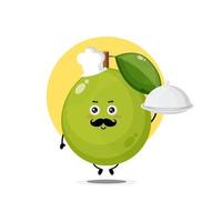 Cute guava characters become chef vector