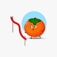 Cute persimmon character running competition vector