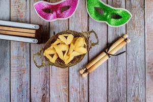 Hamans ears cookies for Purim celebration photo