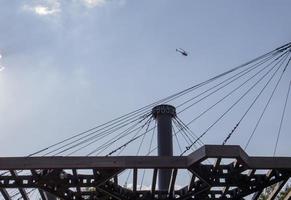 Pergola canopy, structural elements. An architectural structure photo