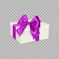 White Gift Box with Ribbon vector