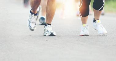 Motion blur of Marathon running photo