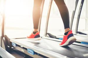 Jogging on the treadmill photo