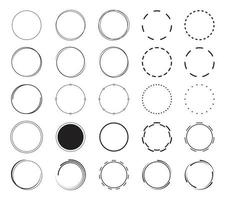 Set of round border background. Circles frames decoration vector