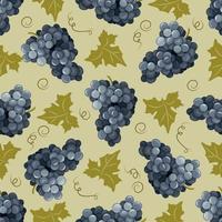 Seamless pattern of grape branches for packaging design. vector