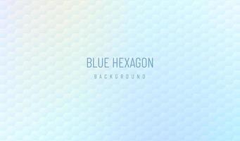 Geometric hexagon pattern on blue blurred hologram abstract background vector