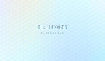 Geometric hexagon pattern on blue blurred hologram abstract background vector