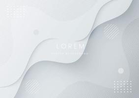 Abstract modern white and gray gradient fluid shape background. vector